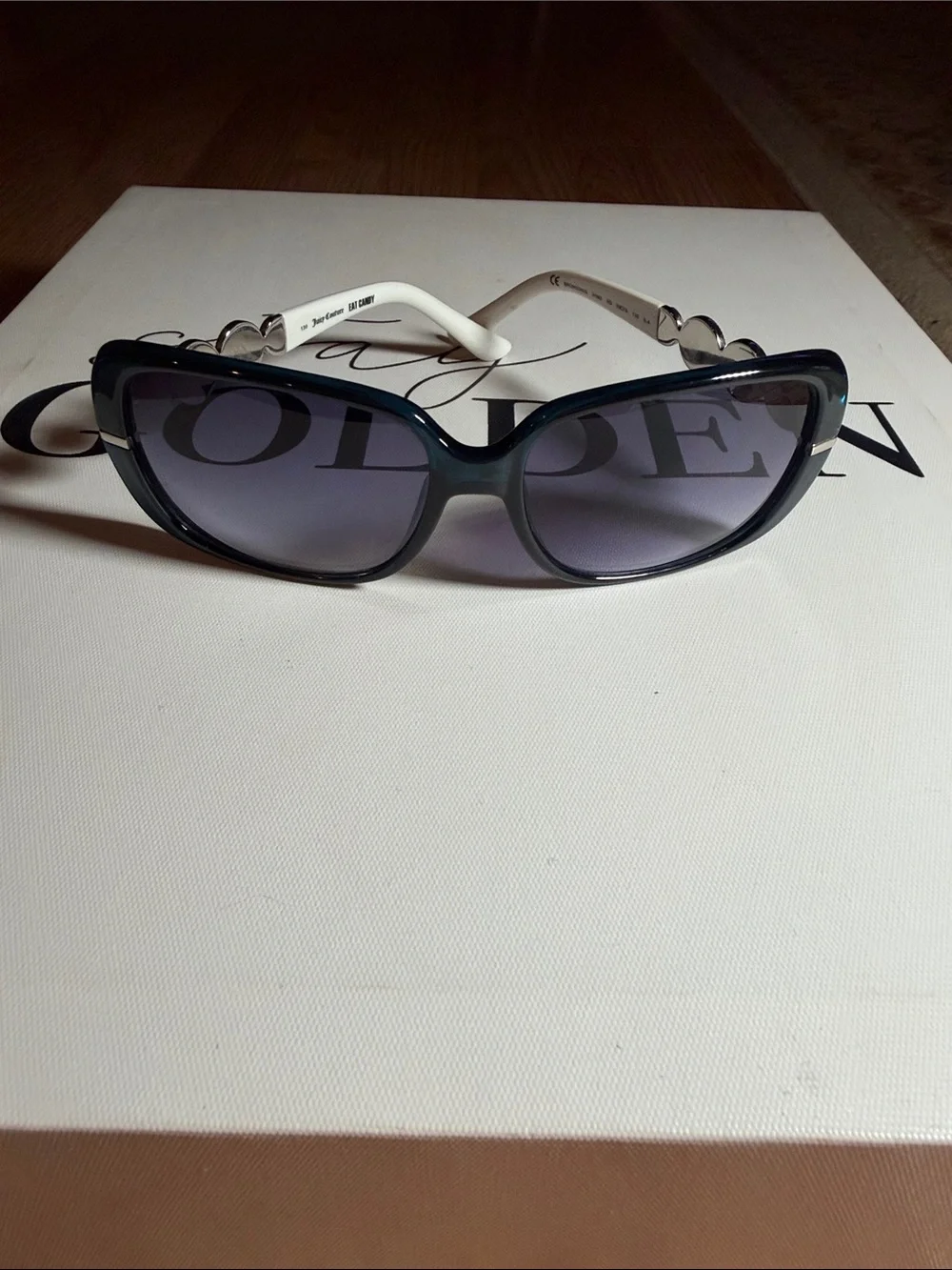 Vintage Juicy Couture Sunglasses in Dark Teal and White